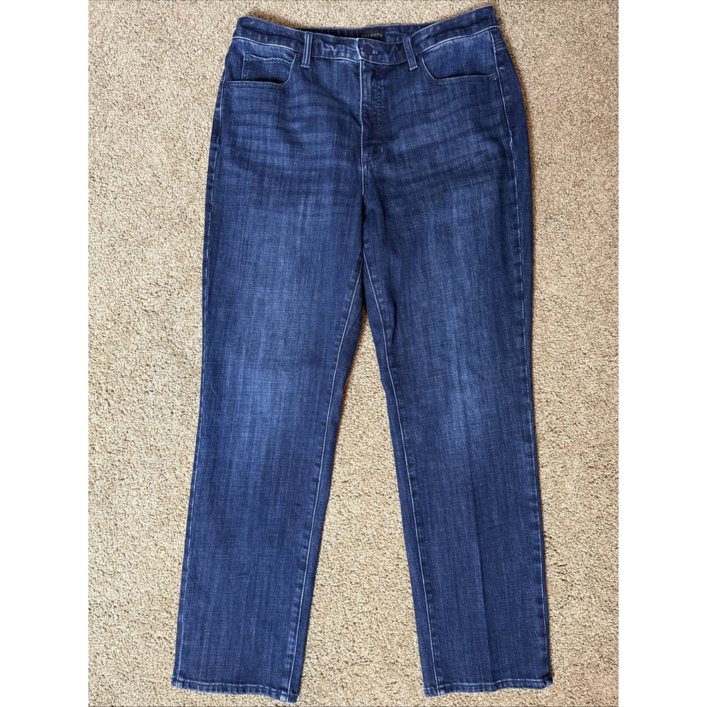 Talbots Size 12 Curvy Straight Leg Jeans Dark Wash Florence Wash 5 Pocket